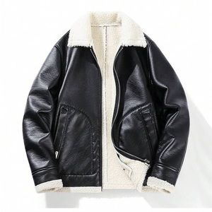 NWOT Teddy Lined PU Leather Jacket